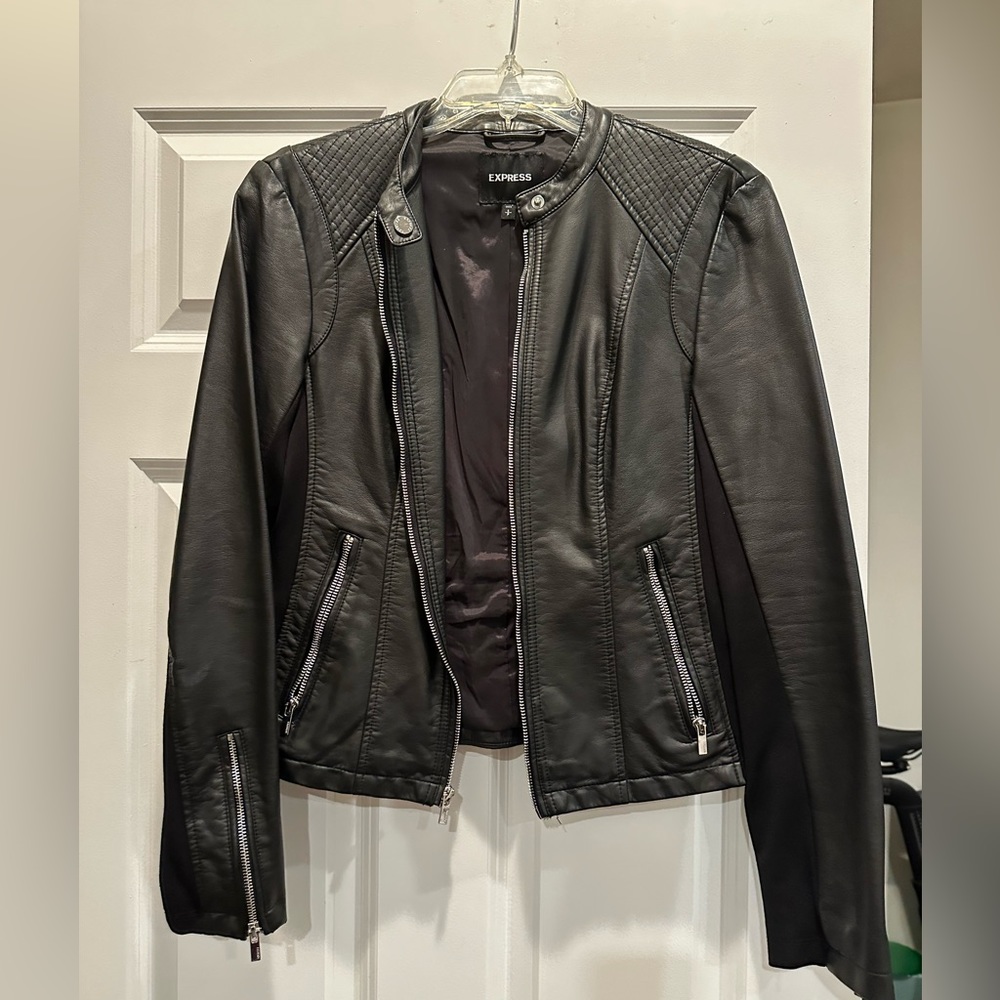 Black leather jacket